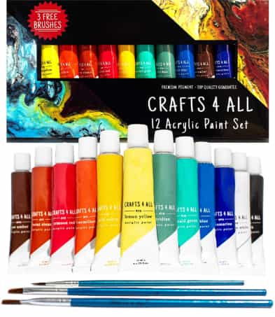Acrylic paint set 12 colors by crafts 4 all perfect
