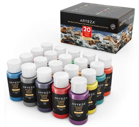 Arteza Outdoor Acrylic Paint Set Of 20 Colors For Ceramic