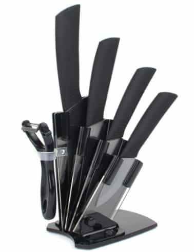 Black ceramic knife set