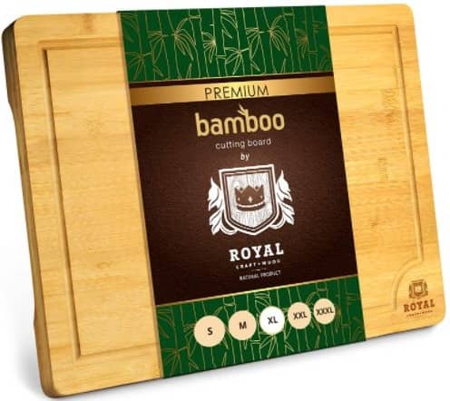 Bamboo Cutting Board Royal Craft Extra Large Organic Bamboo Cutting Board with Juice Groove