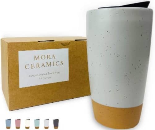 Asobu Stainless Steel Coffee Mug With Ceramic Coating - 12oz Insulated Travel Cup
