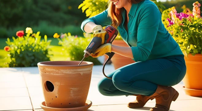 How to Put a Drainage Hole in a Ceramic Pot