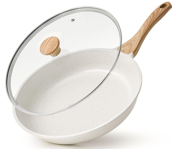 Sensarte 10-Inch Nonstick Ceramic Skillet (White)