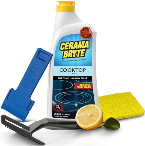 Cerama Bryte Glass Cooktop and Stove Top Cleaner Combo Kit