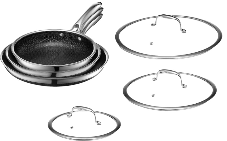 HexClad Hybrid Nonstick 6-Piece Fry Pan Set