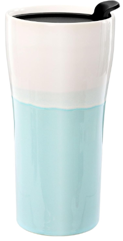Kopmath 15 oz Double Wall Ceramic Travel Mug with Lid