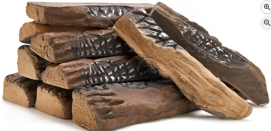 BIOMAND Gas Log for Fireplace – 10 Piece Set