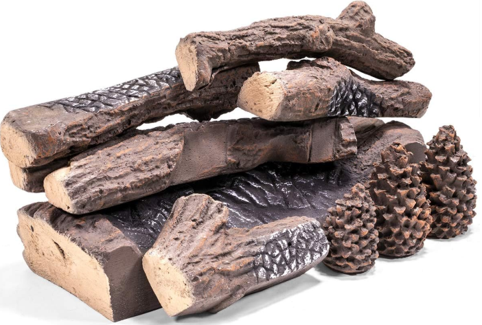 Barton 8-Piece Realistic Ceramic Wood Log Set