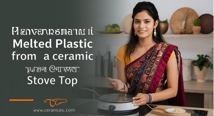 how to remove melted plastic from a ceramic stove top