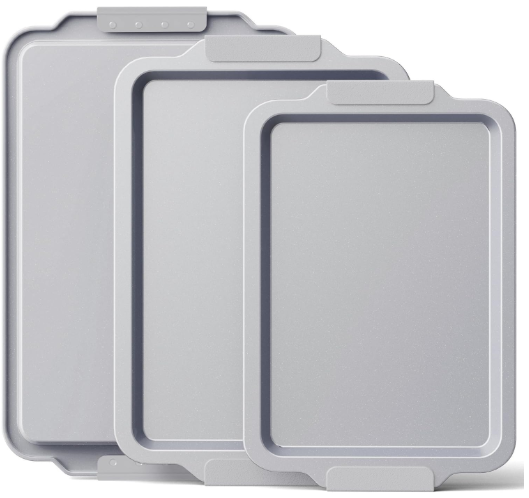 BRONYPRO Nonstick Ceramic Baking Sheet Pan Set of 3