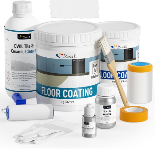 DWIL Tub & Tile Paint Refinishing Kit (Water-Based, Low Odor, Semi-Gloss White