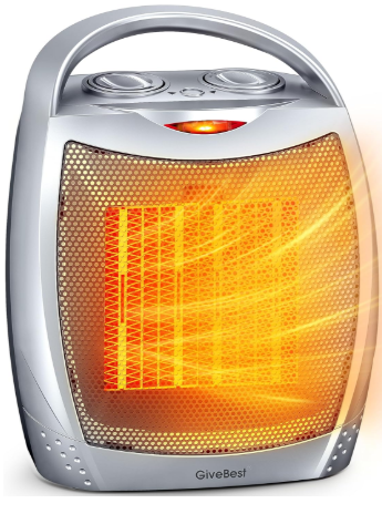 GiveBest Portable Electric Space Heater with Thermostat (1500W/750W)