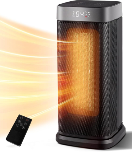 Gaiatop Space Heater (1500W PTC Ceramic, 5 Modes, Remote, Oscillating)