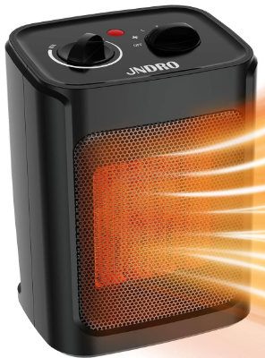 JNDRO Portable Electric Space Heater (1500W/750W Quiet Mini)