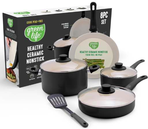 GreenLife Stainless Pro Ceramic Cookware Set