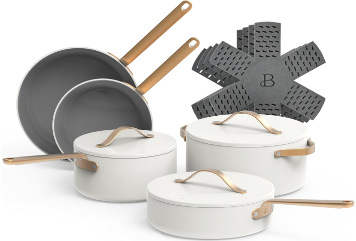 Beautiful by Drew Barrymore 12-Piece Ceramic Nonstick Cookware Set