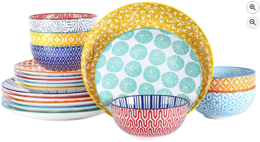 Selamica 12-Piece Ceramic Dinnerware Set
