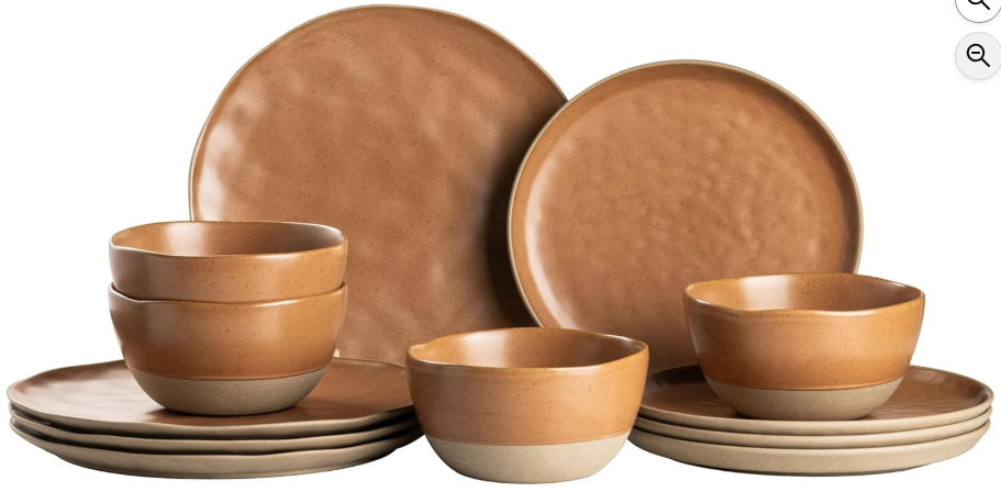 Dafuceramic 12-Piece Handmade Reactive Glaze Dinnerware Set