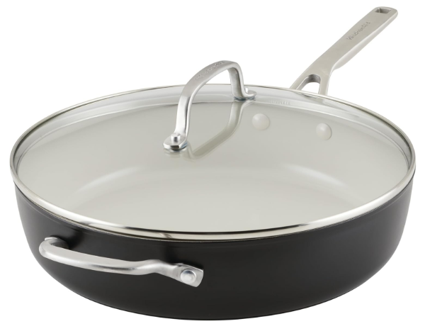 KitchenAid Hard-Anodized Ceramic Nonstick Sauté Pan (5-qt / ~11-12″ equivalent)
