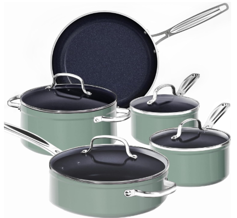 Nuwave 5-Piece Essential Series G11 Duralon Blue Ceramic Set