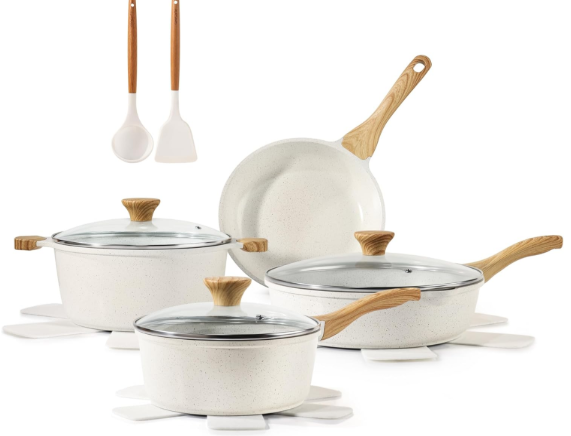 SENSARTE 13-Piece Nonstick Ceramic Cookware Set