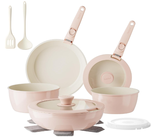 Redchef 16-Piece Non-Stick Ceramic Cookware Set (Removable Handles)