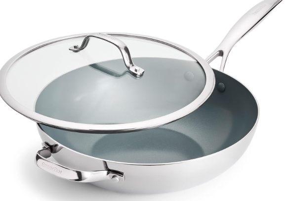 GreenPan Lima Hard Anodized Healthy Ceramic Nonstick 12.5" Wok Pan with Helper Handle