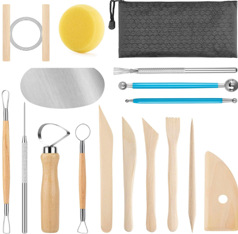 Pottery Tool Kit 17pcs Polymer Clay Tools Modeling Clay Sculpting Tools Kit